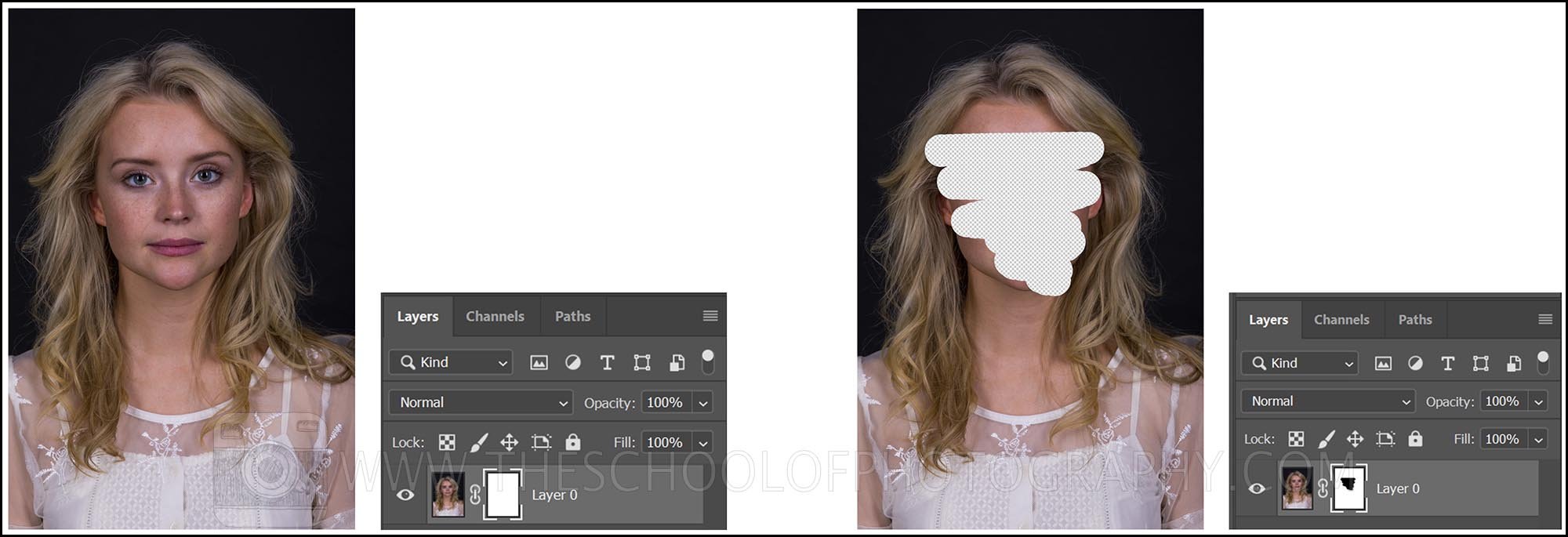 Example of layer masking in Photoshop