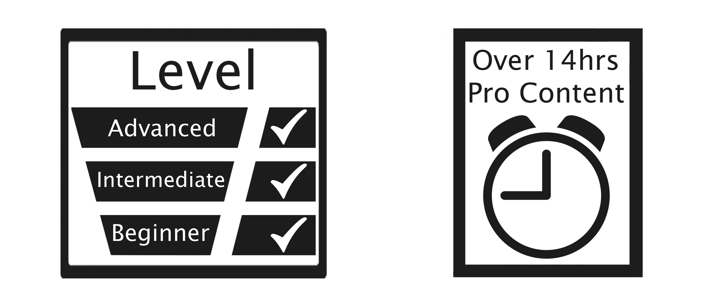 Beginner level and hours content graphic