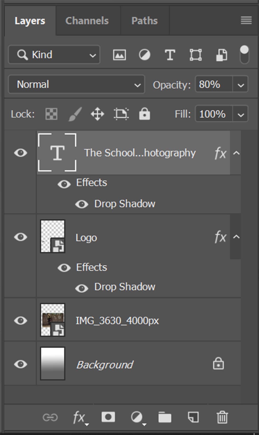 Layers panel in Photoshop