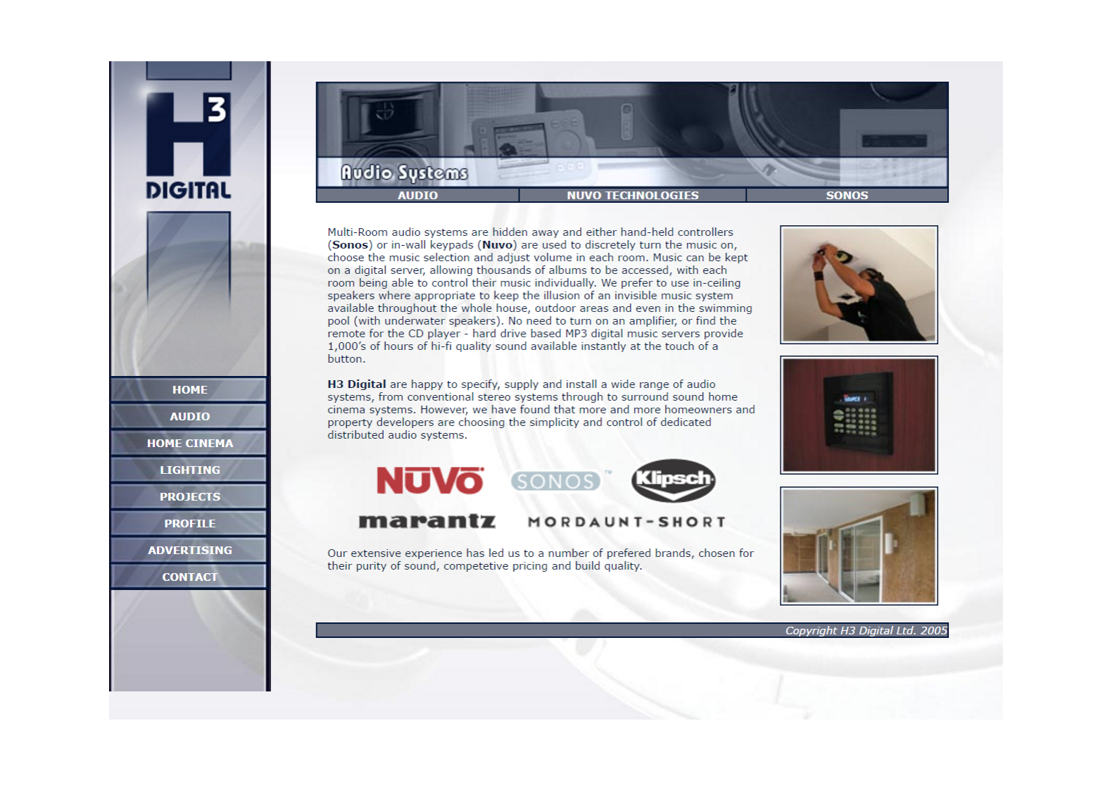 Audio Systems web page from 2007