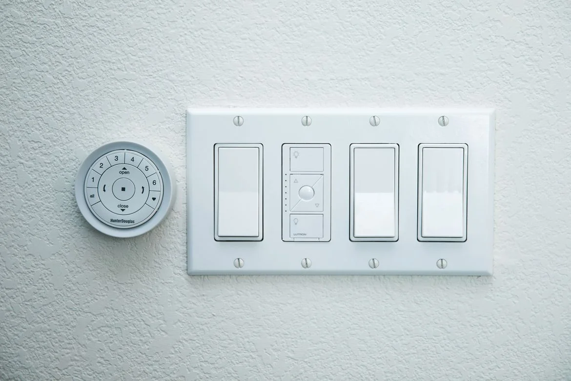 Homekit enabled on-wall lighting and audio control.