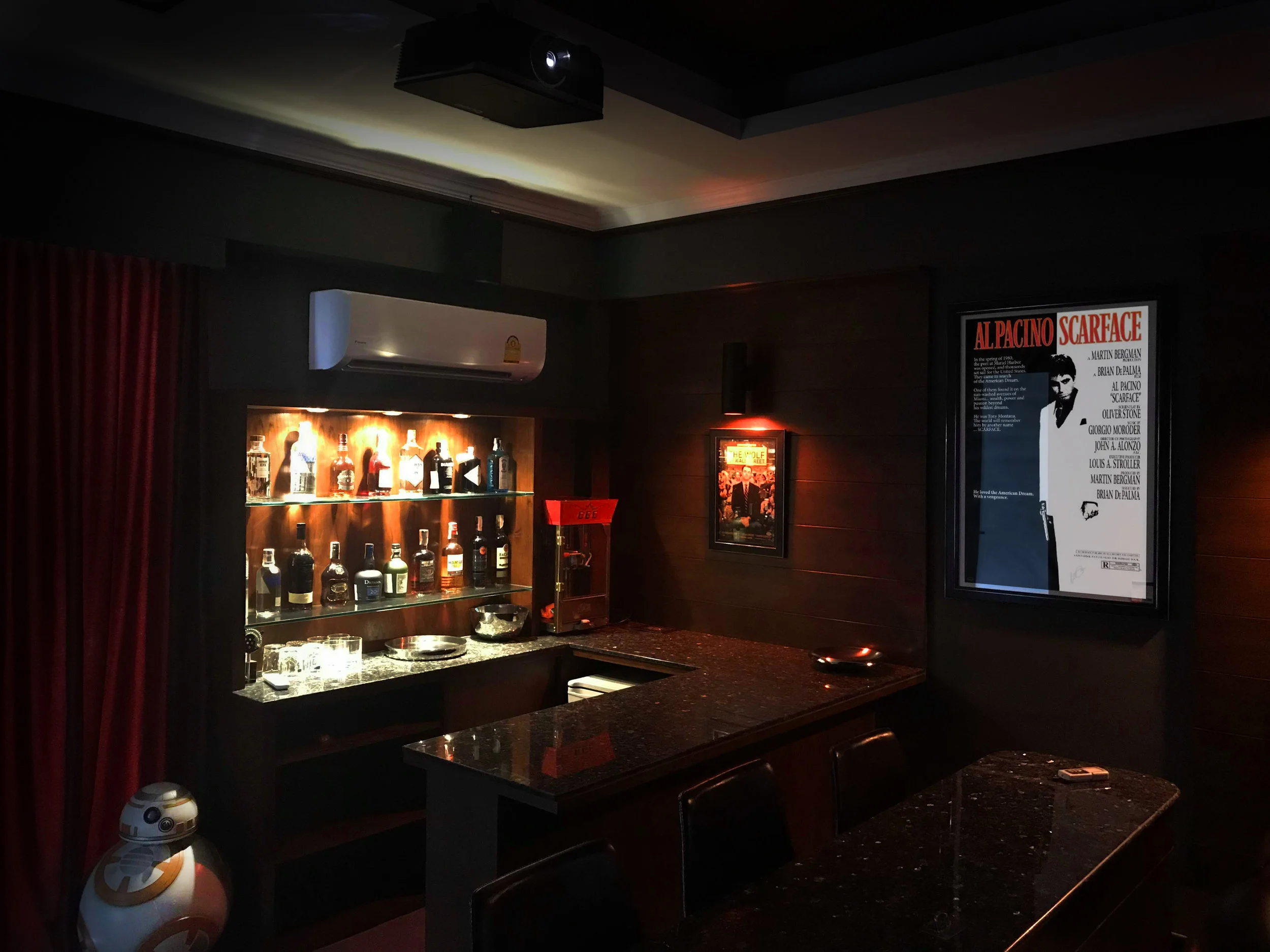 Home Cinema Bar Area.