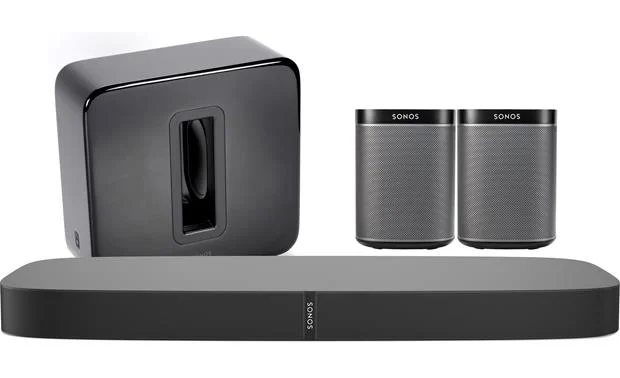 Sonos Beam Home Theatre Setup with SUB and Rear Surrounds powered by Play1