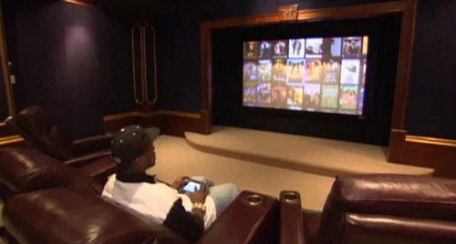 50 Cent enjoying a movie on his Home Cinema