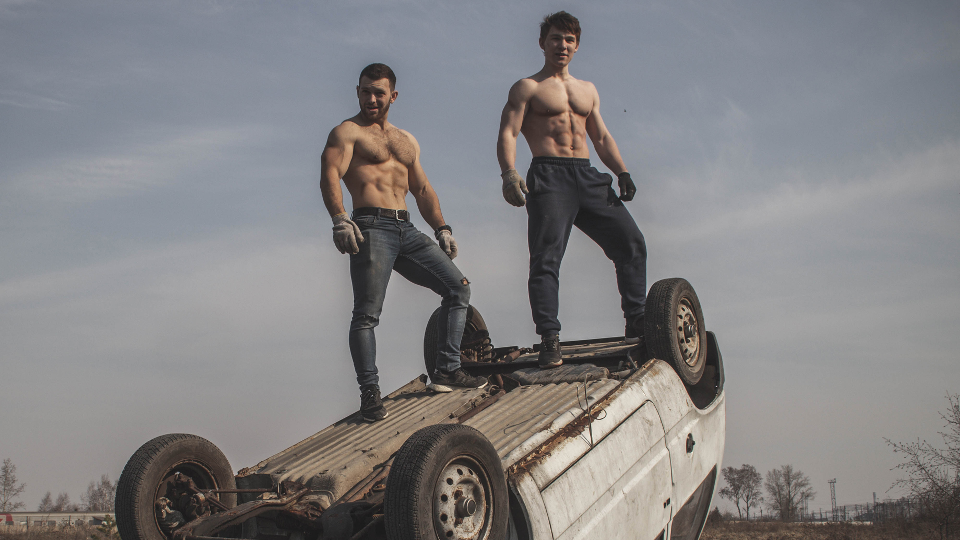strongest kid in the world lifting car with brother Sergey