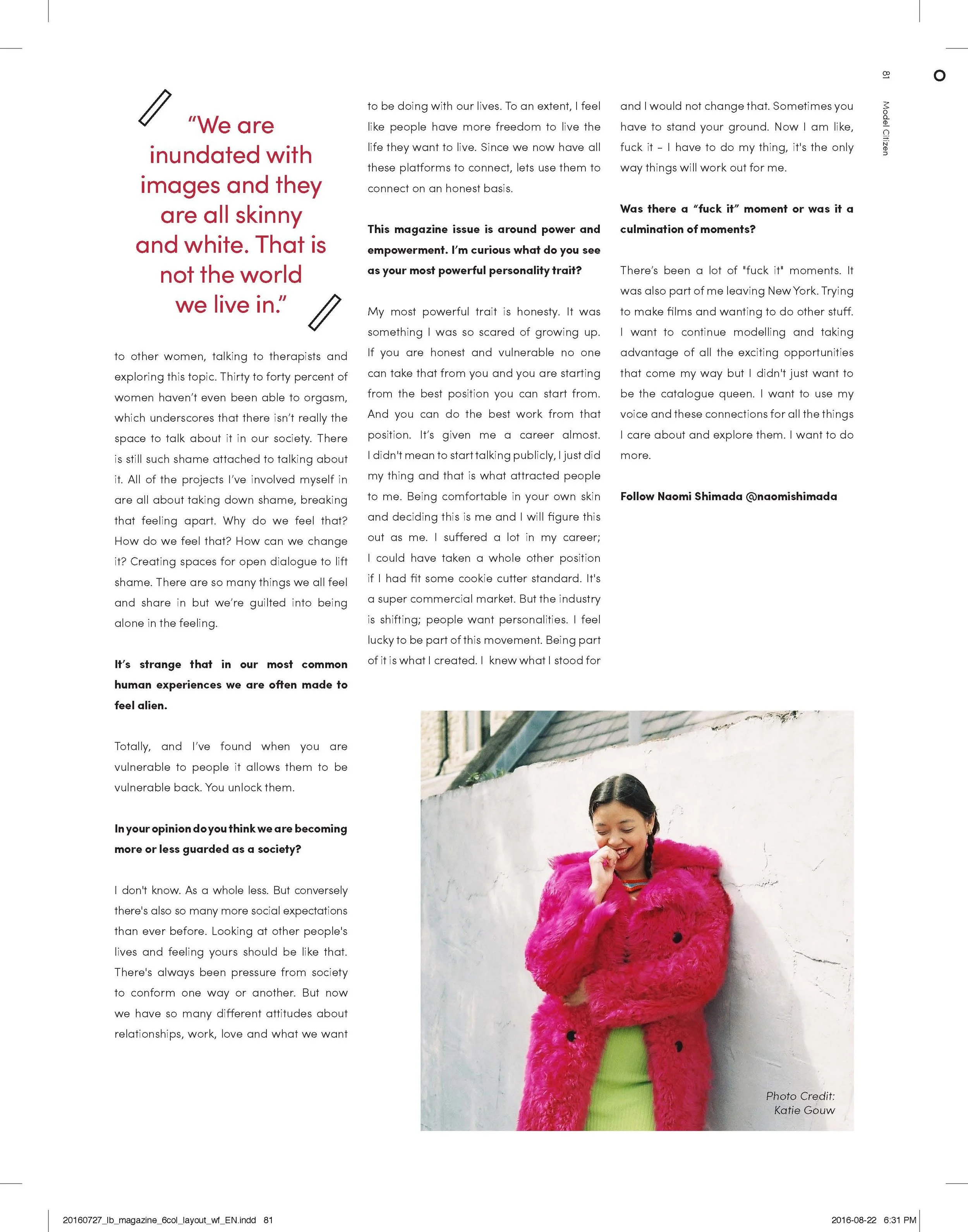 Naomi Shimada Interview: RISE UP Magazine