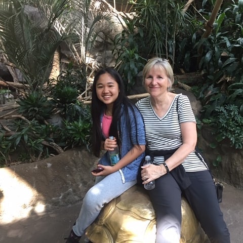 Mentor Cheryl & mentee August at the Minnesota Zoo