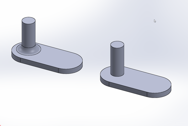Fillets should be added to the bases of thin sections
