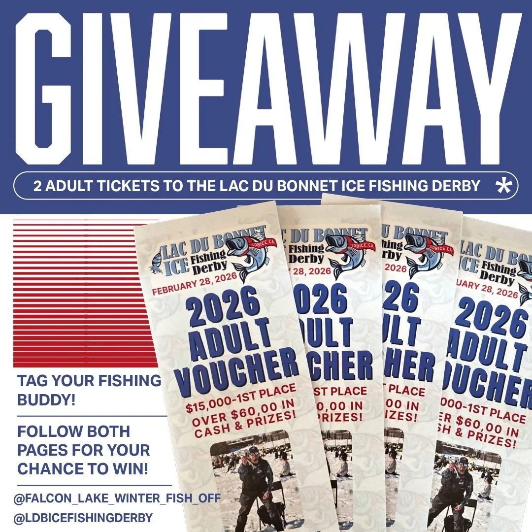 🎣 LAC DU BONNET ICE FISHING DERBY TICKETS GIVEAWAY! 🎣

We&rsquo;re giving away TWO pairs of adult tickets to the Lac Du Bonnet Ice Fishing Derby on Feb 28, 2026‼️

To enter:
&bull; Tag the person you&rsquo;d bring below!
&bull; Follow both @falcon_