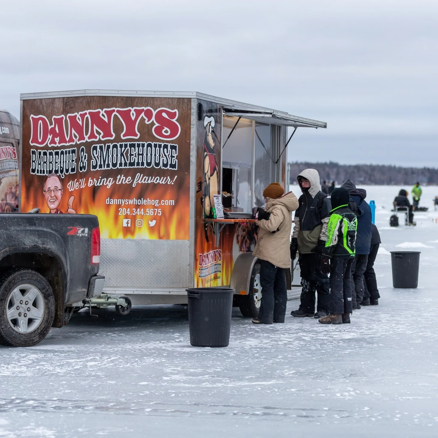 We&rsquo;ve got @dannyswholehog on the ice serving up some pulled sandwiches, pepperoni sticks and hot drinks! Make sure to bring cash! 🎣