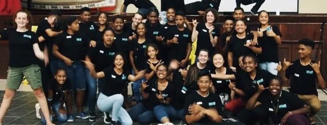 Pictured are Heirs from Palau, US, Saipan, New Zealand, Marshall Islands and Guam at SEAL in June 2018. At the end of the 2-week Summit in Melekeok, Palau, the Heirs presented to Congresspersons, Ministers, Governors, educators, scientists, conservationists, business persons, and citizens of Palau at the Ngarachamayong Cultural Center in Koror.