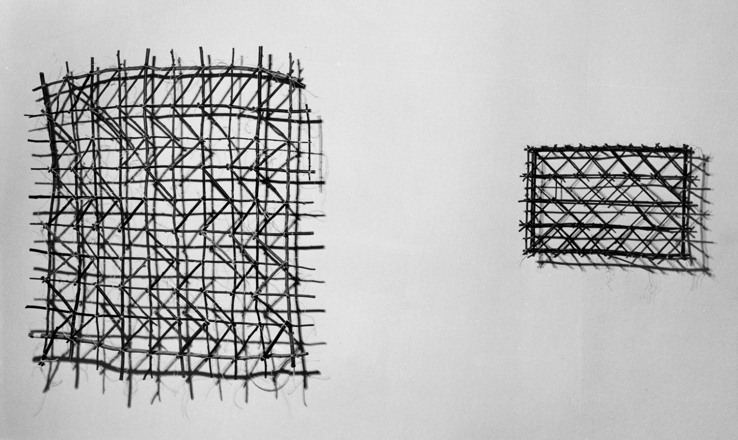   Left:   Navigational Chart 6   60"x62"x3"   Assorted Wood   Right:   Navigational Chart Box   20"x24"x4"   Assorted Wood  