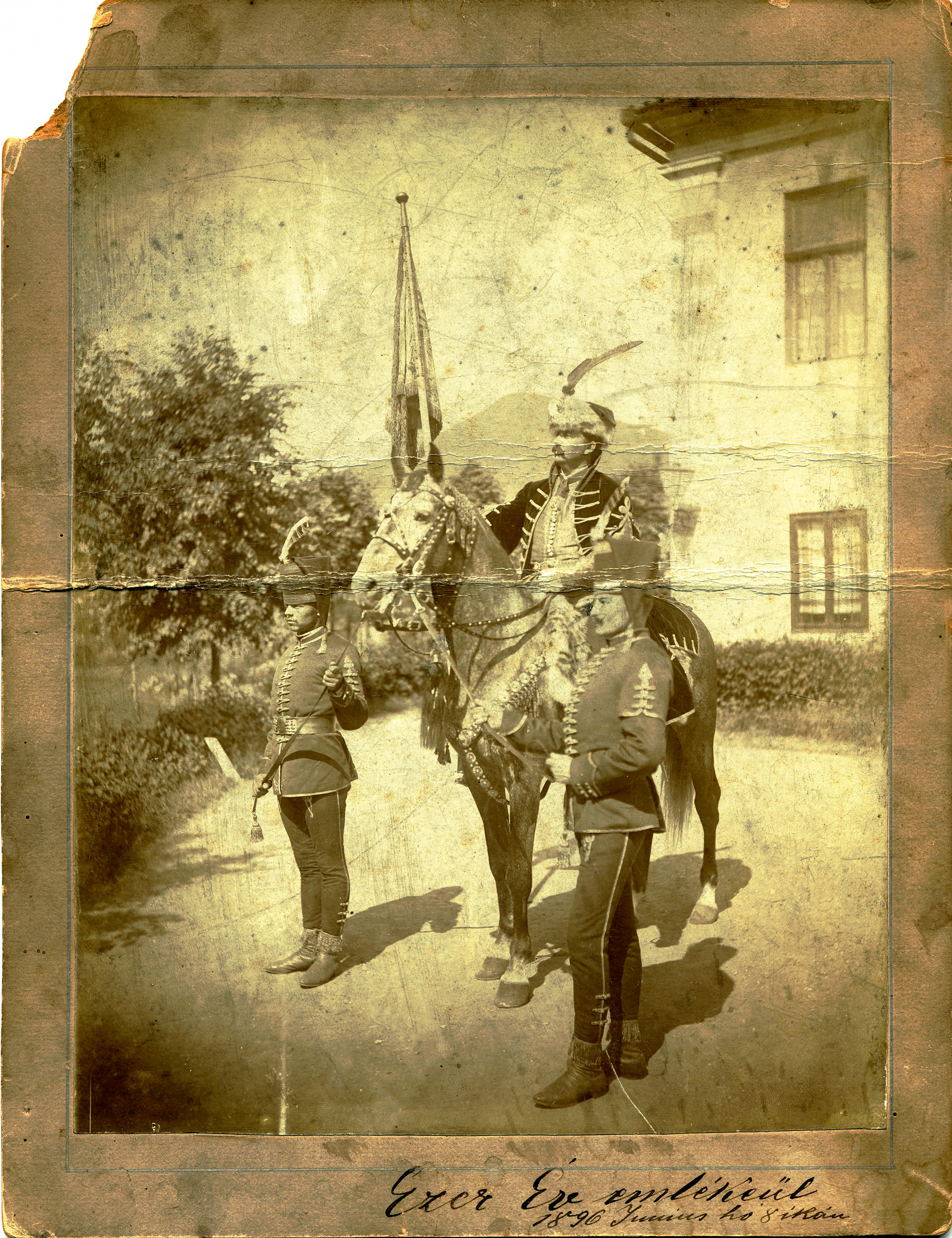   JU's grandfather (right foreground) Honor Guard - Royal Palace - Budapest, Hungary, 1898  