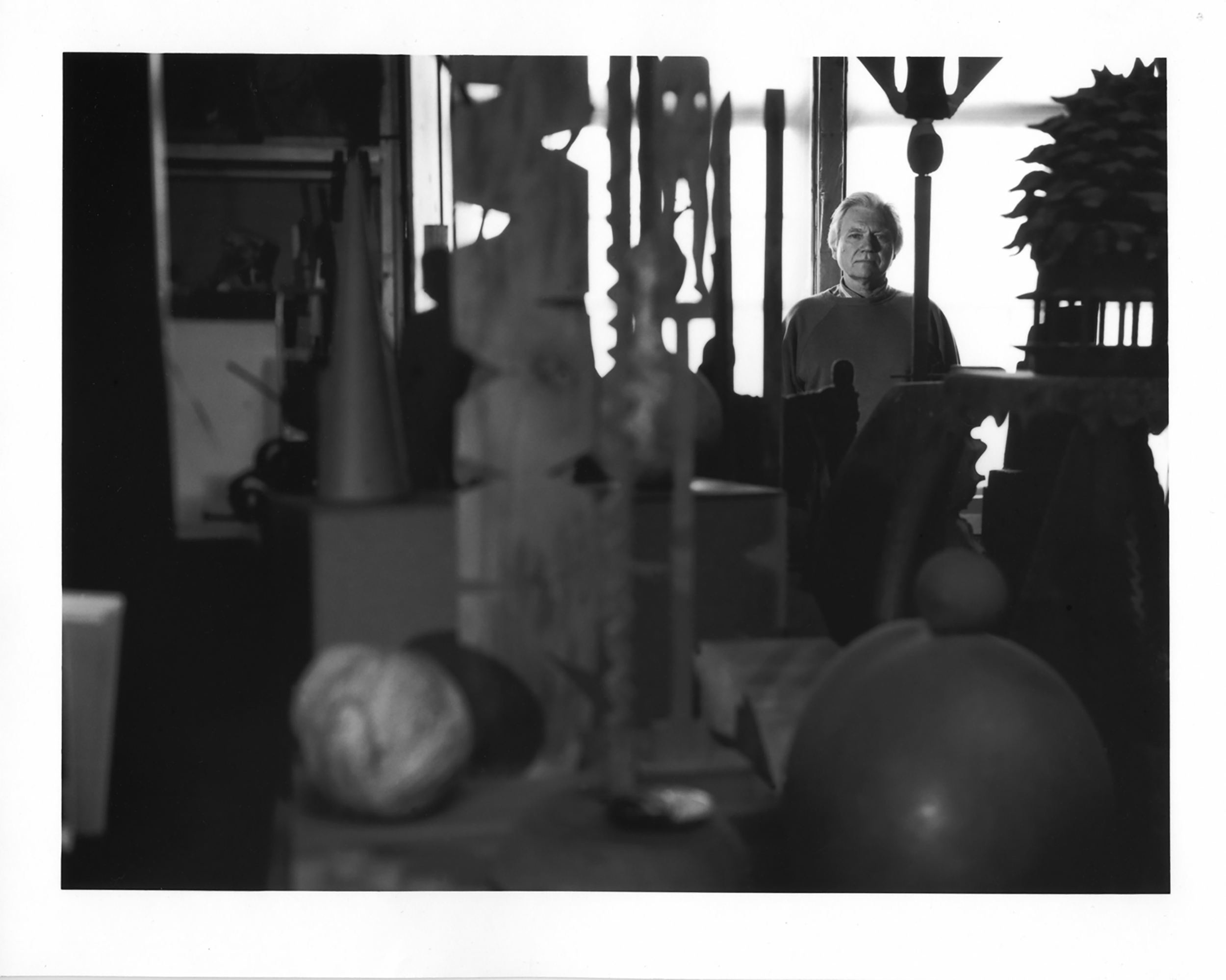   Interior view with JU in the loft area of his studio at the Providence Coppersmithing Building, 511 Eddy St, Providence, RI  