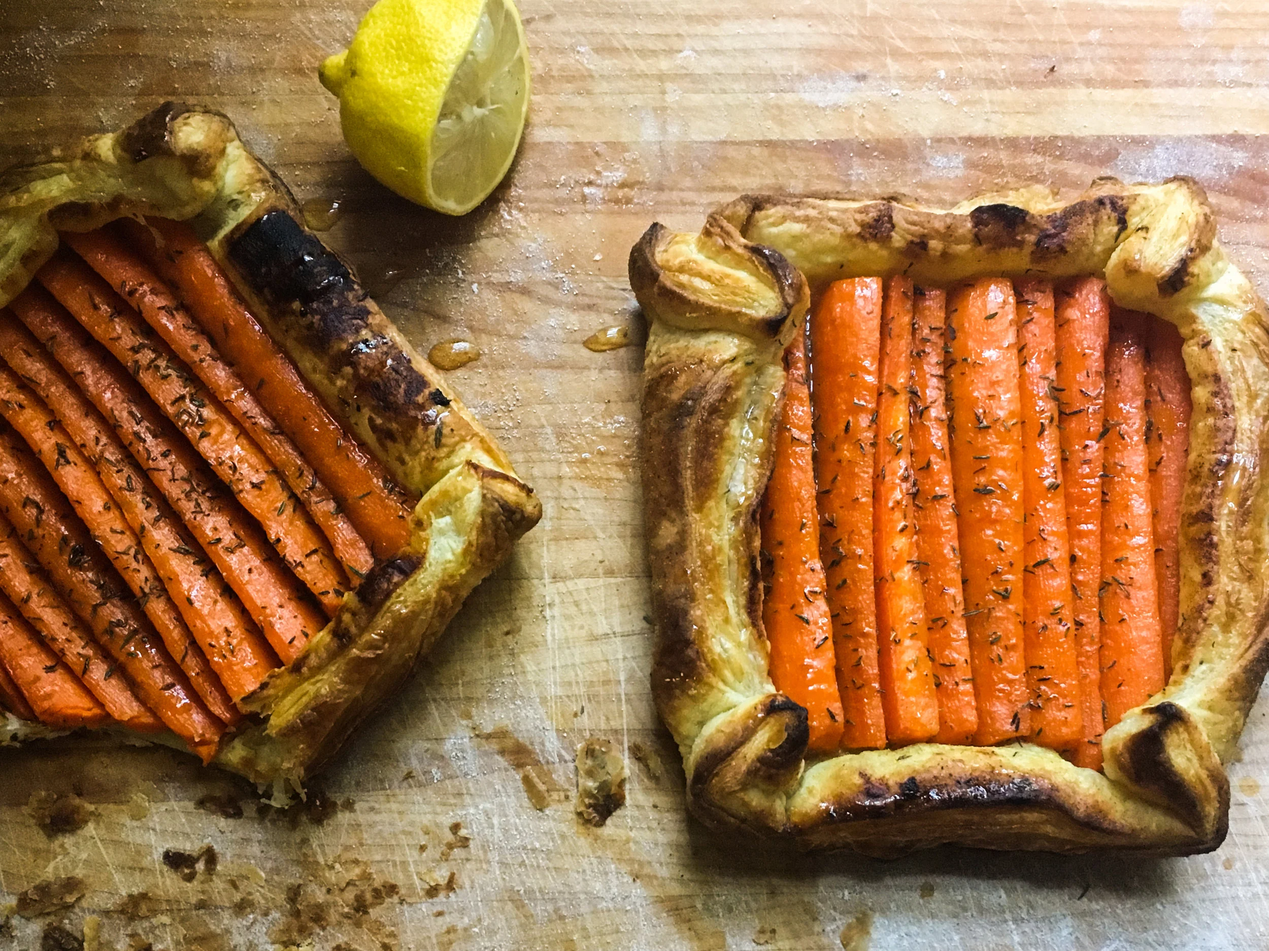 Honey + Lemon Glazed Carrot Tarts