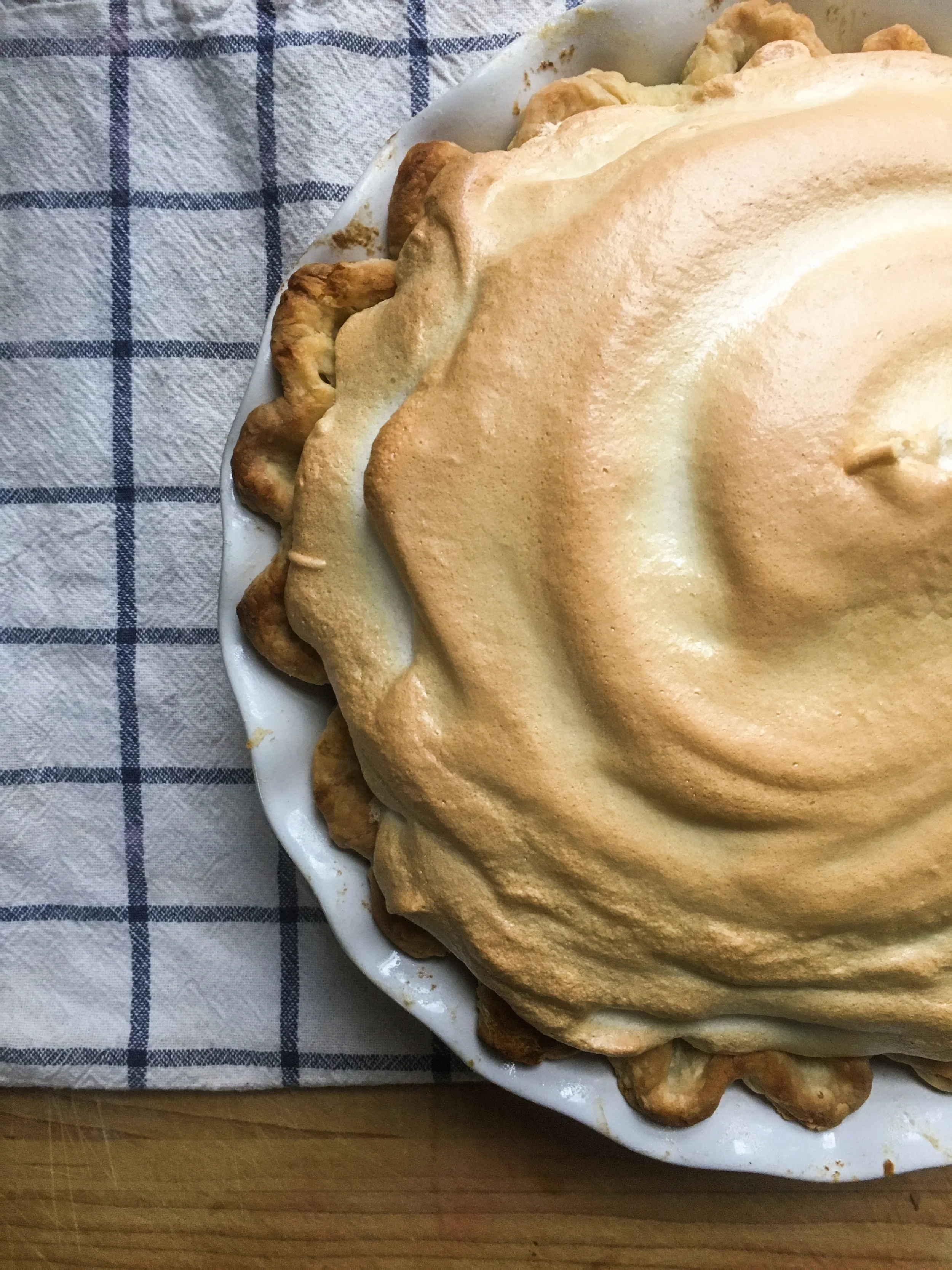lemon + rose meringue pie