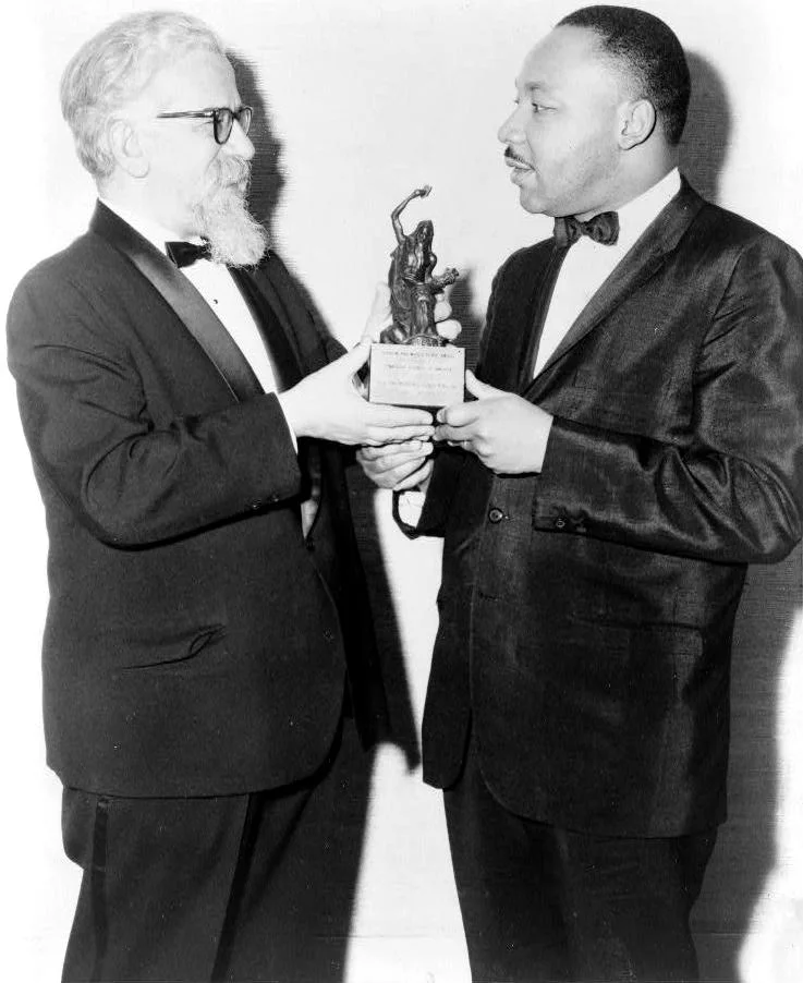 Rabbi Abraham Joshua Heschel presents the Judaism and World Peace Award to Martin Luther King Jr. in 1965. Source: Library of Congress