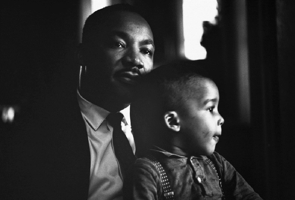  Dr. Martin Luther King Jr. with his &nbsp;son Dexter at home in Atlanta, Georgia. November 8, 1960. 