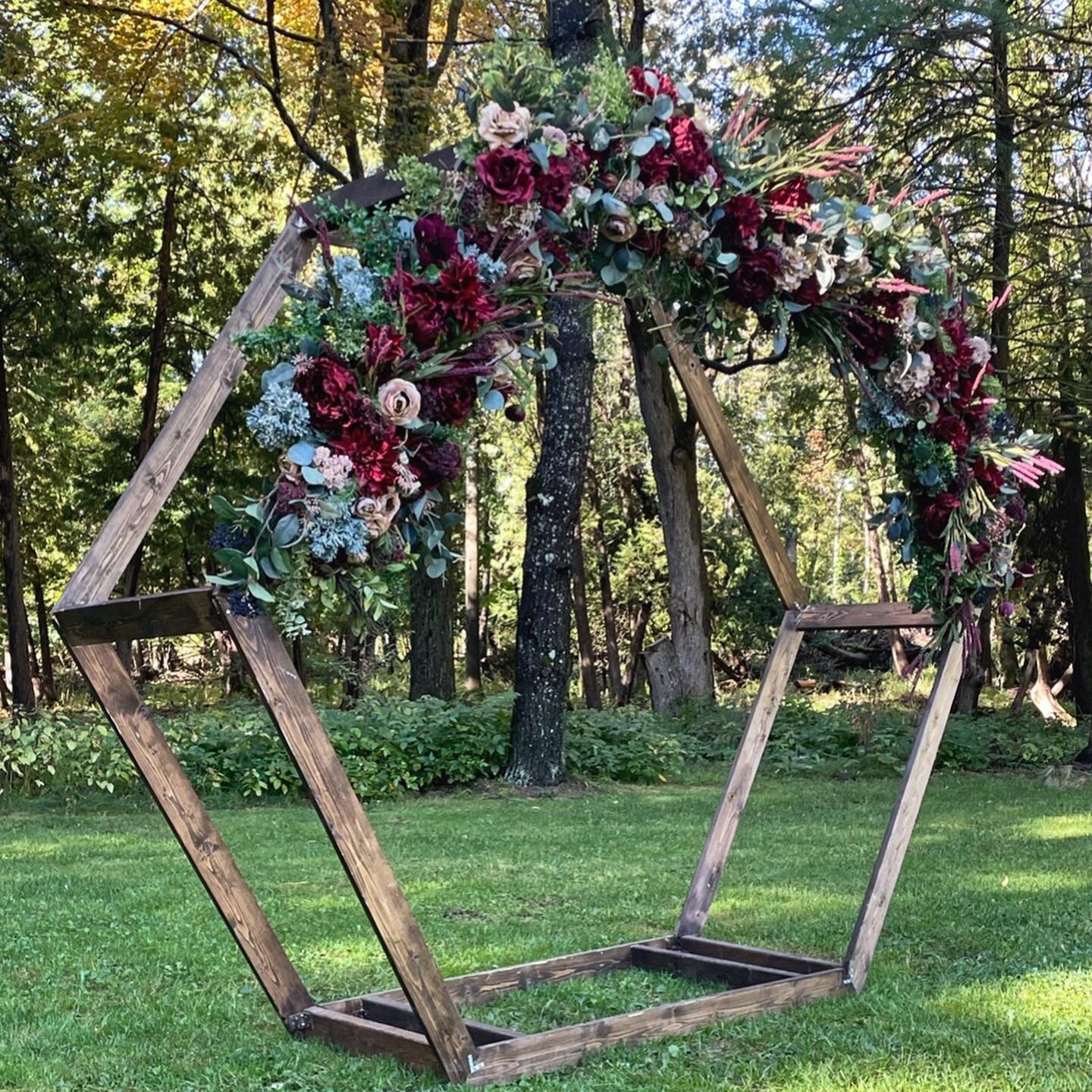 We are all set for our beautiful Friday wedding! Look at that arch 😍 #weddingvenue #ranchwedding #michigan