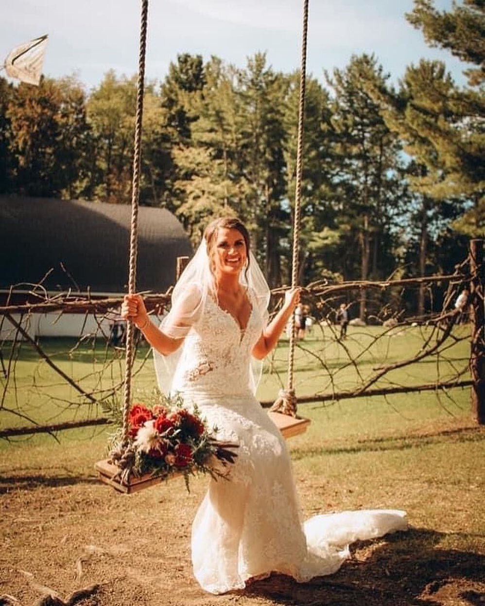 Swing into your dream wedding at Tobacco Ranch #weddingdress #wedding #ranchlife