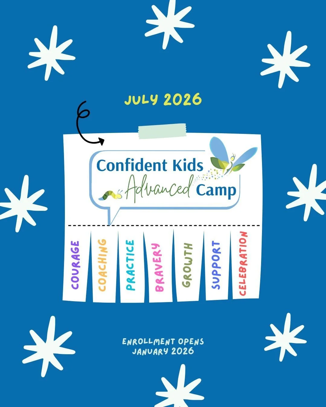 ✨ Confident Kids Advanced Camp is coming Summer 2026! ✨
Enrollment opens January 2026, and we can&rsquo;t wait to welcome families for a week of growth, bravery, and connection this July.

This specialized camp is designed for children with Selective