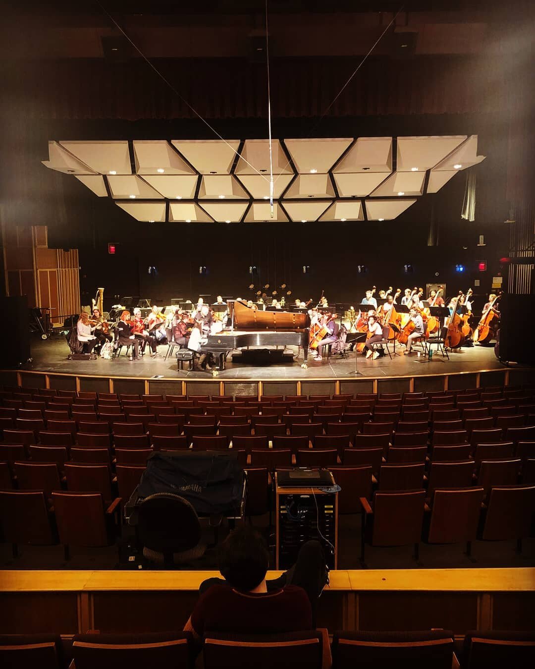 One of our last rehearsals before our Irvin H. Cohen and Concerto Competition Winners Concert THIS weekend. .
.
Catch our concert LIVE this Sunday, February 23 @ 3pm in the Madeleine Wing Adler Theatre.
.
Can't make it? Watch our concert at &quot;Liv