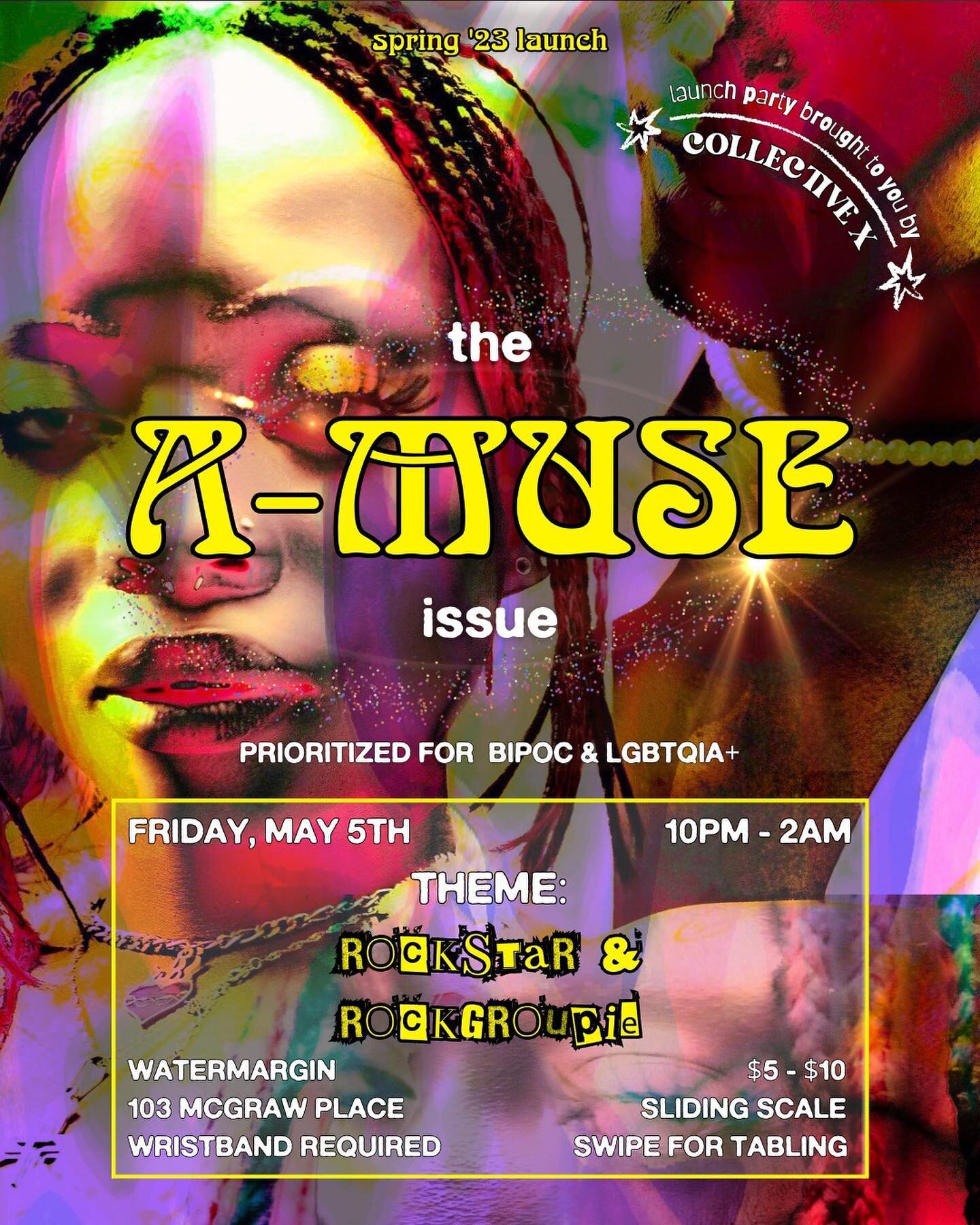 🌟JOIN COLLECTIVE X FOR THE LAUNCH OF ISSUE NO. 12: A-MUSE 🌟

FRIDAY, MAY 5TH @ WATERMARGIN 10PM - 2AM 🪩

THEME: ROCKSTAR AND ROCKGROUPIE 🎸

PURCHASE TIX USING LINK IN BIO AND TABLING STARTS ON MONDAY 🎟️