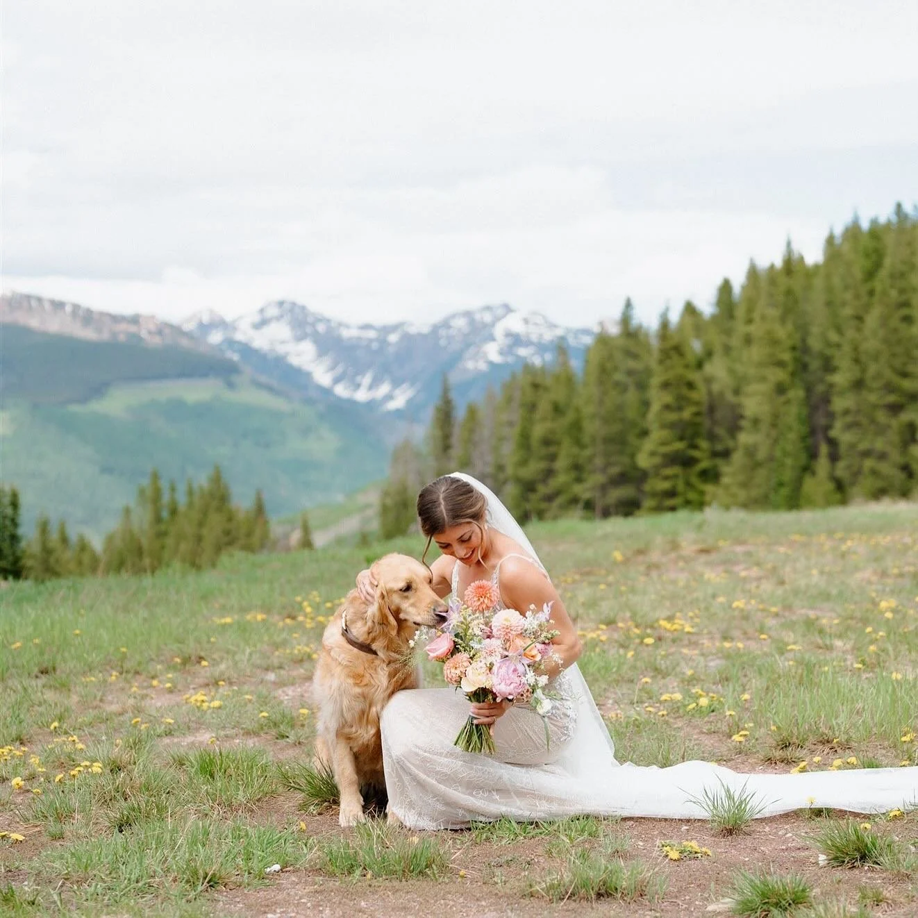Peak summer in Vail 🤍🐶🏔️ 

@kirabarczyevents
@whitneyraephotography
@littleshopoffloral
@vailresortsweddings
@sweissyy 

#vailwedding #weddingflorist #floraldesign #summersolstice #florist #bridalbouquet #bouquet #the10thvail #vailflorist