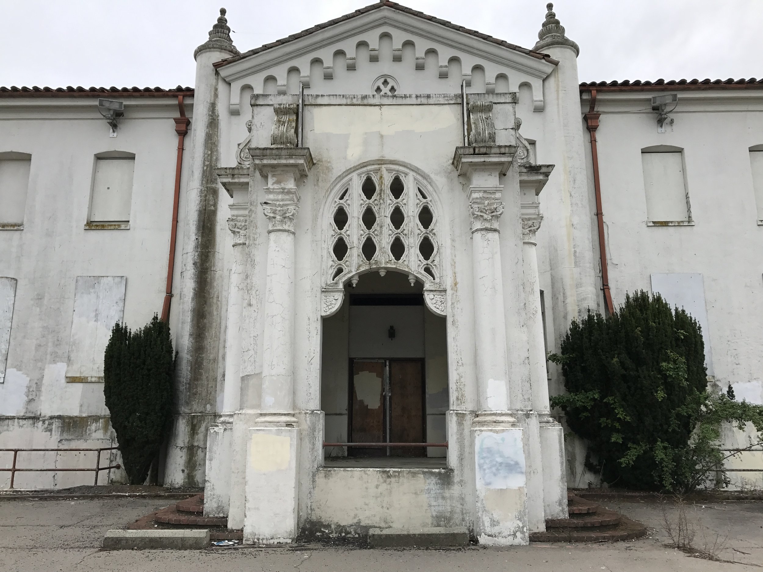 Look at this beautiful creature! Long neglected but never forgotten, this beautiful building is close to our home on a Military base that is no longer operational. We love going up to this area for family walks and to marvel at the buildings that have been decomissioned! 
