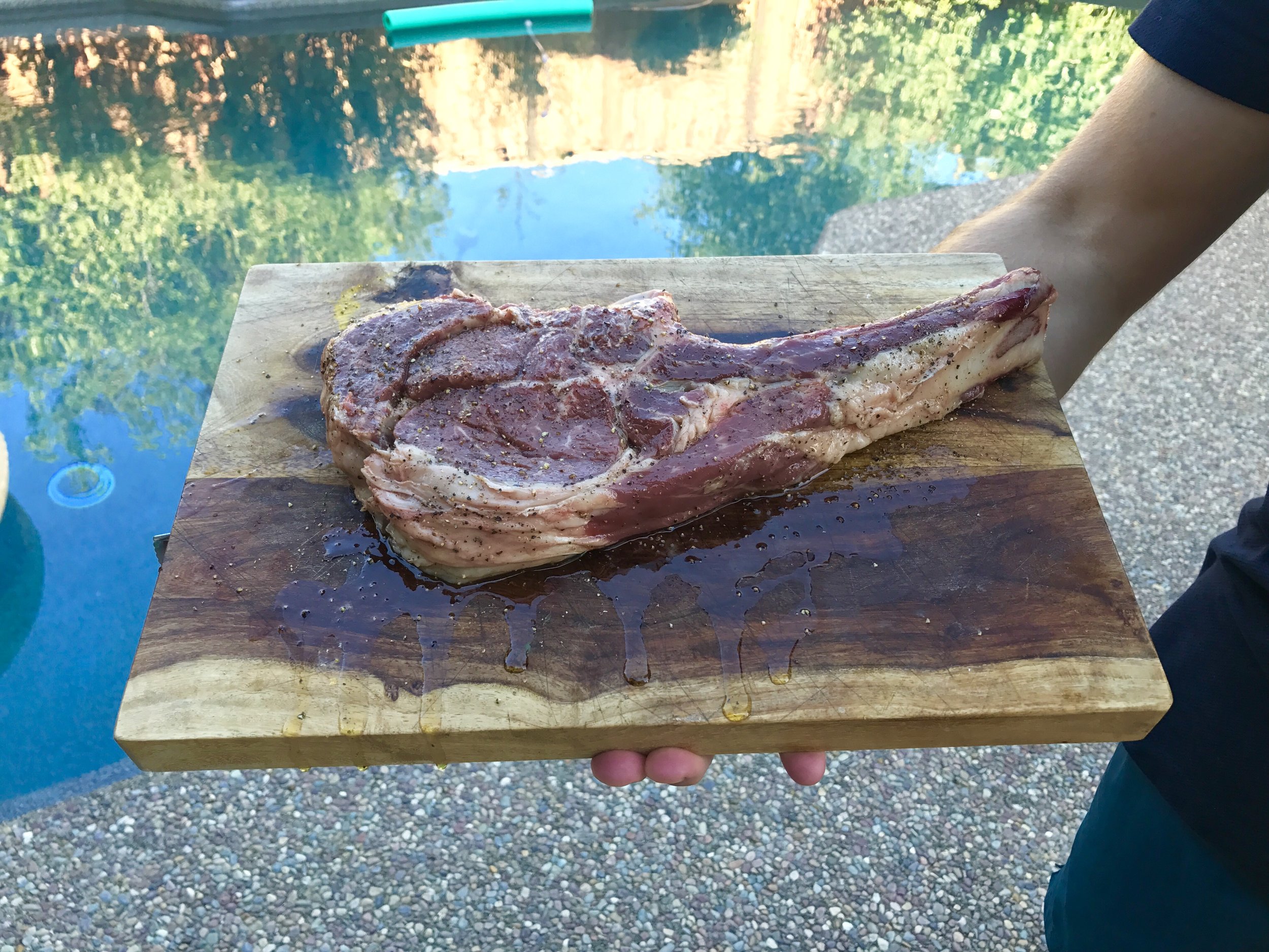 My Husband BBQ'd this amazing steak! It will be good for two dinners so super cost effective!