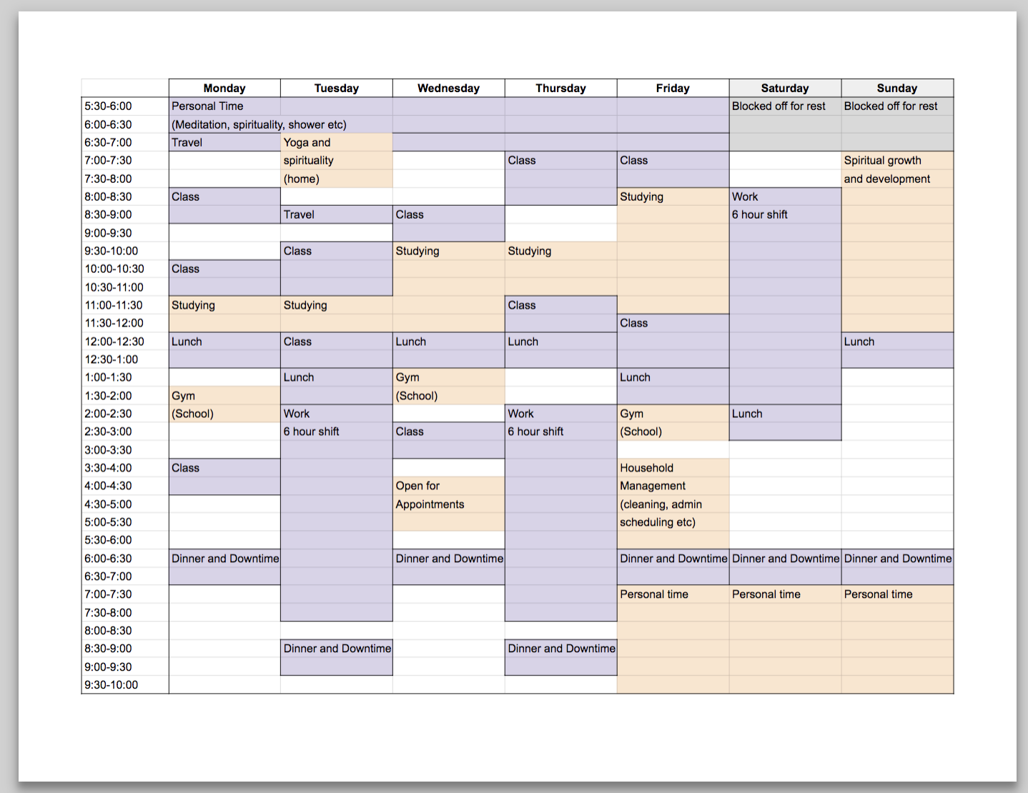 Time Blocking Template Excel Hq Printable Documents My XXX Hot Girl