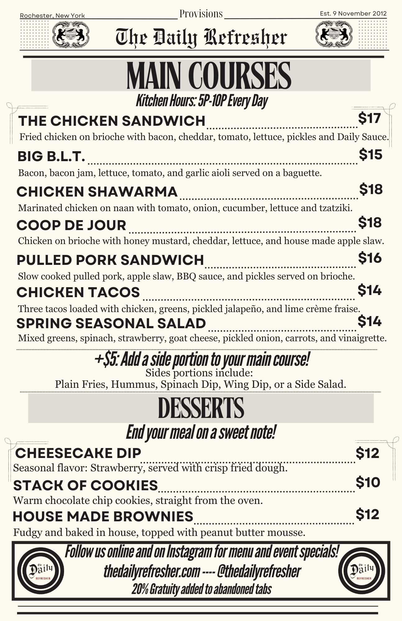 Menus — The Daily Refresher