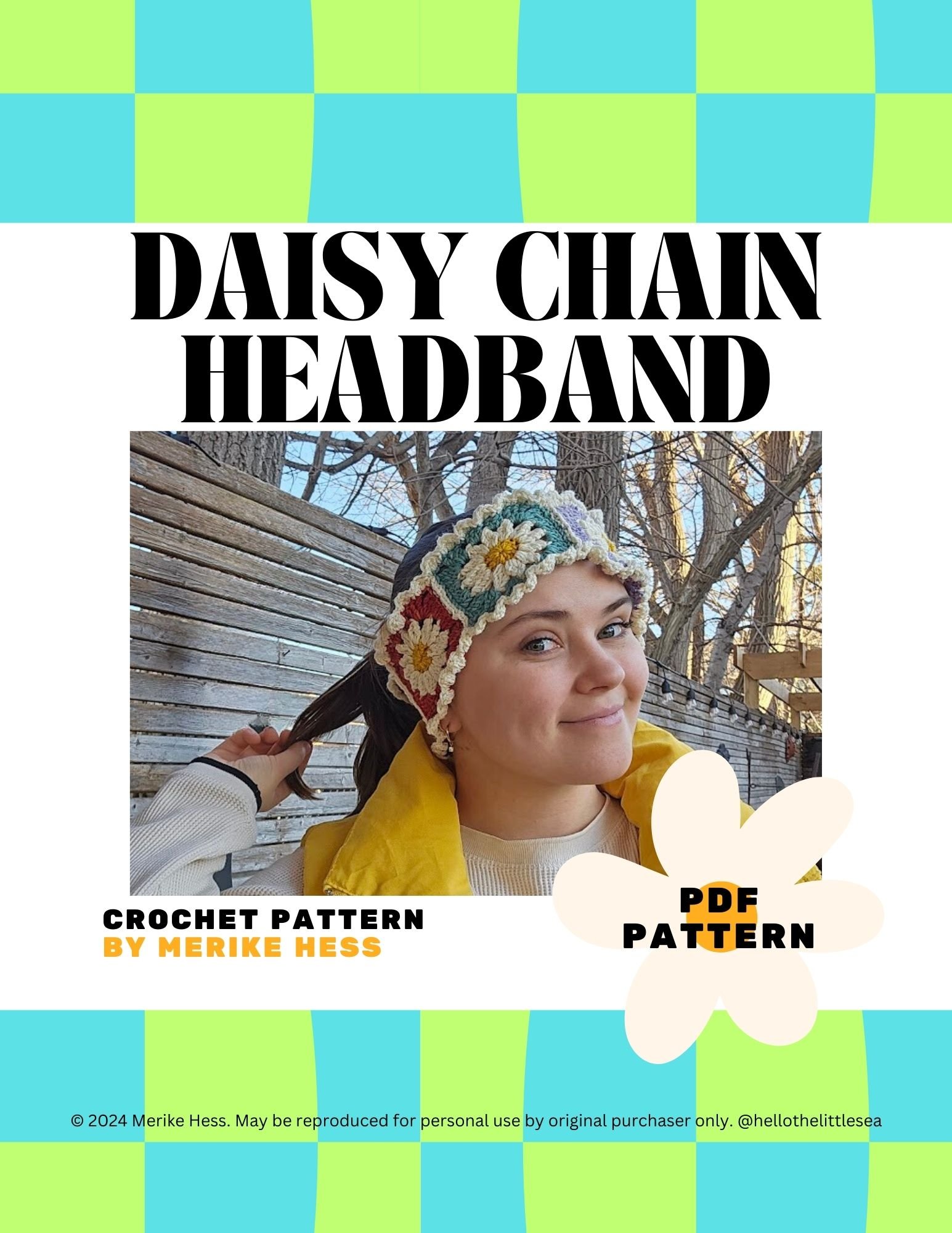 Daisy Chain Headband - CROCHET PATTERN DOWNLOAD