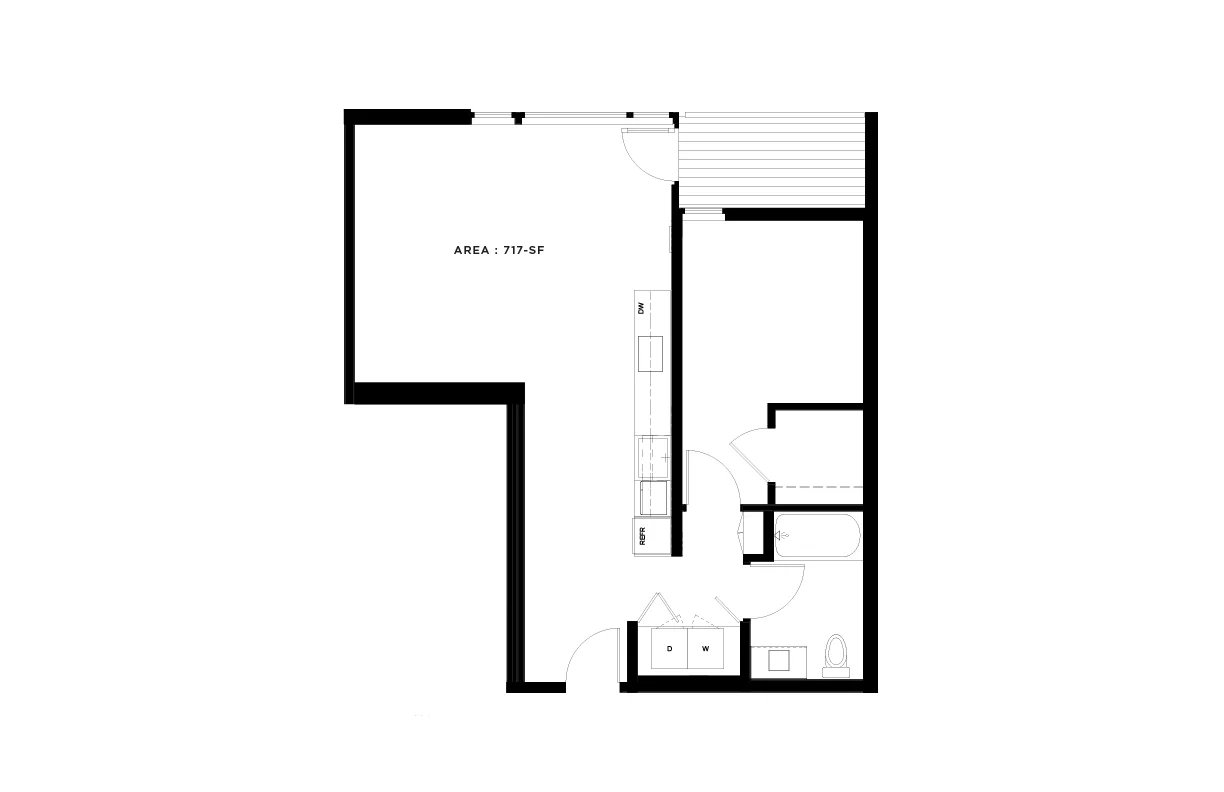 ONE BEDROOM 3A / 717 sf