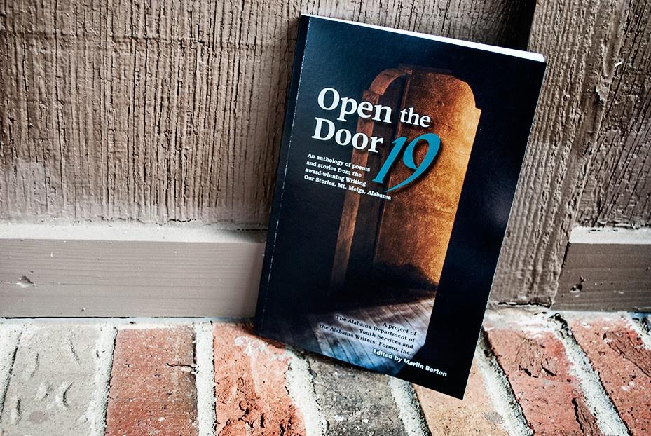  Jeanie was the guest speaker at the launch of  Open the Door 19 , the anthology of Writing Our Stories work by students at the Mt. Meigs campus of the Alabama Department of Youth Services. 