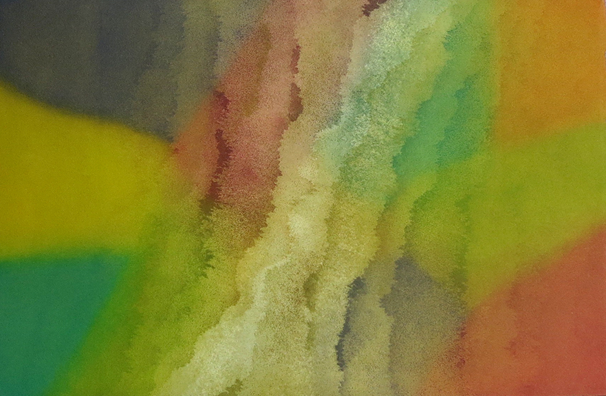 LUCE MEUNIER Les éléments souffle 2016-2017 monotype; aquatint on BFK Rives paper 12.5 x 19.5 inches