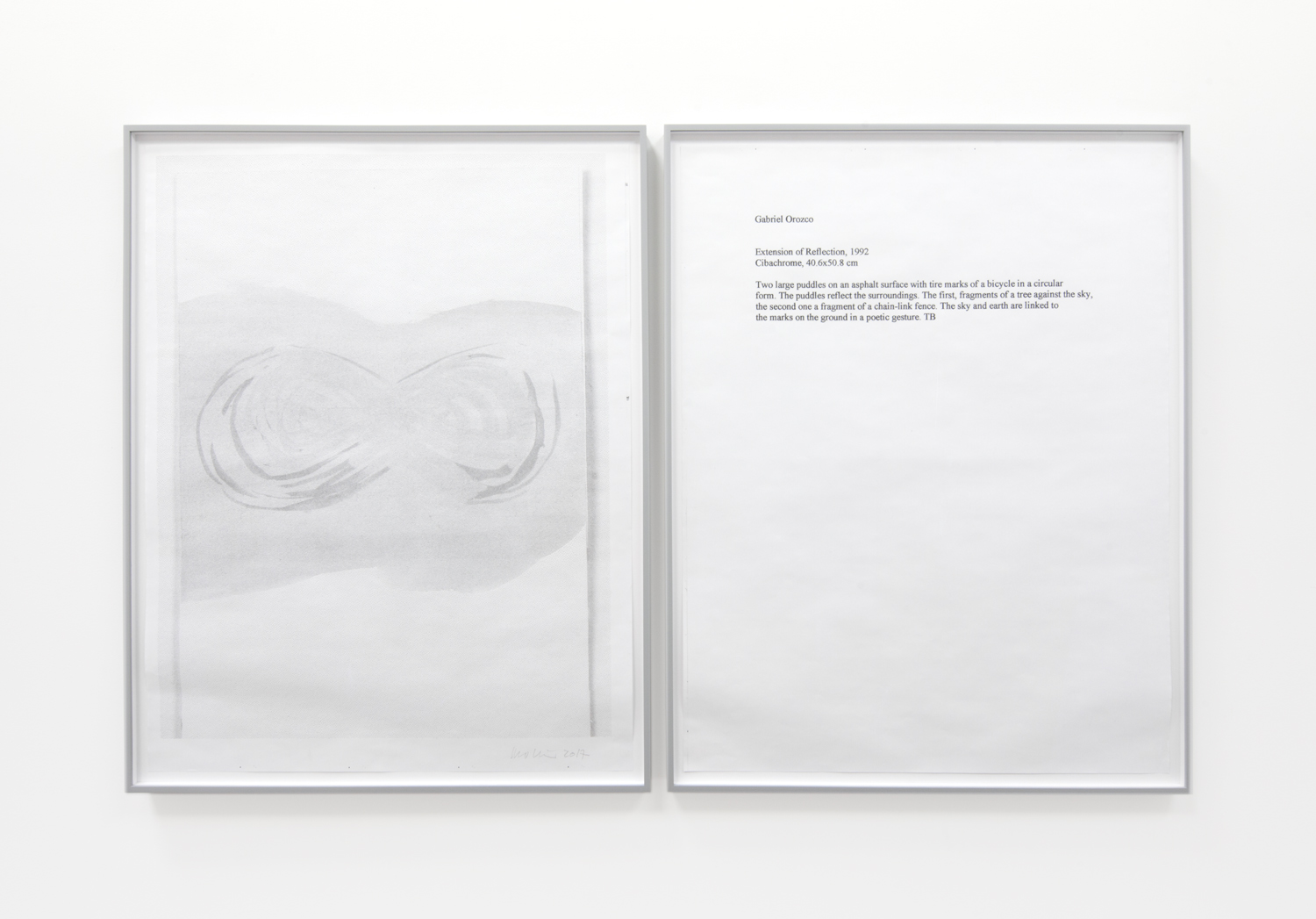   One Work with Footnote (Gabriel Orozco) &nbsp;&nbsp;2015-2017 diptych; hybrid prints edition 1 of 1 36 x 29 inches each 