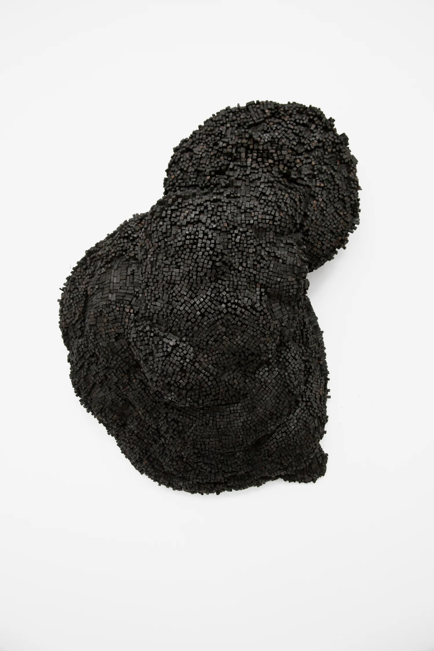 char 2018 charcoal, styrofoam, papier maché 36 x 30 x 11 inches