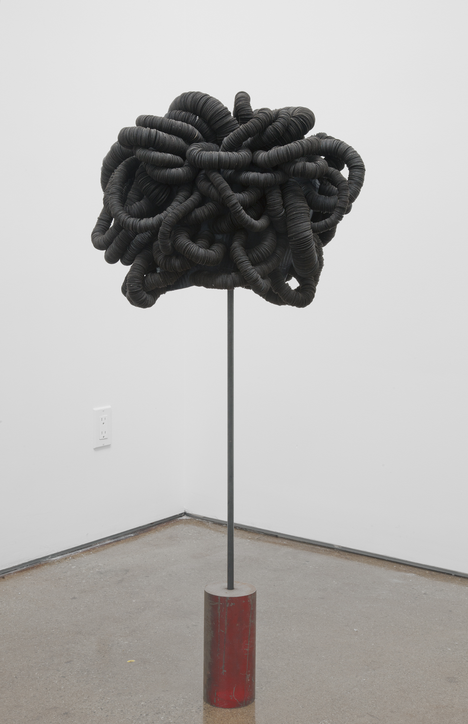 looped form 2017 tar paper, paper, wire, steel 48 x 20 x 12 inches