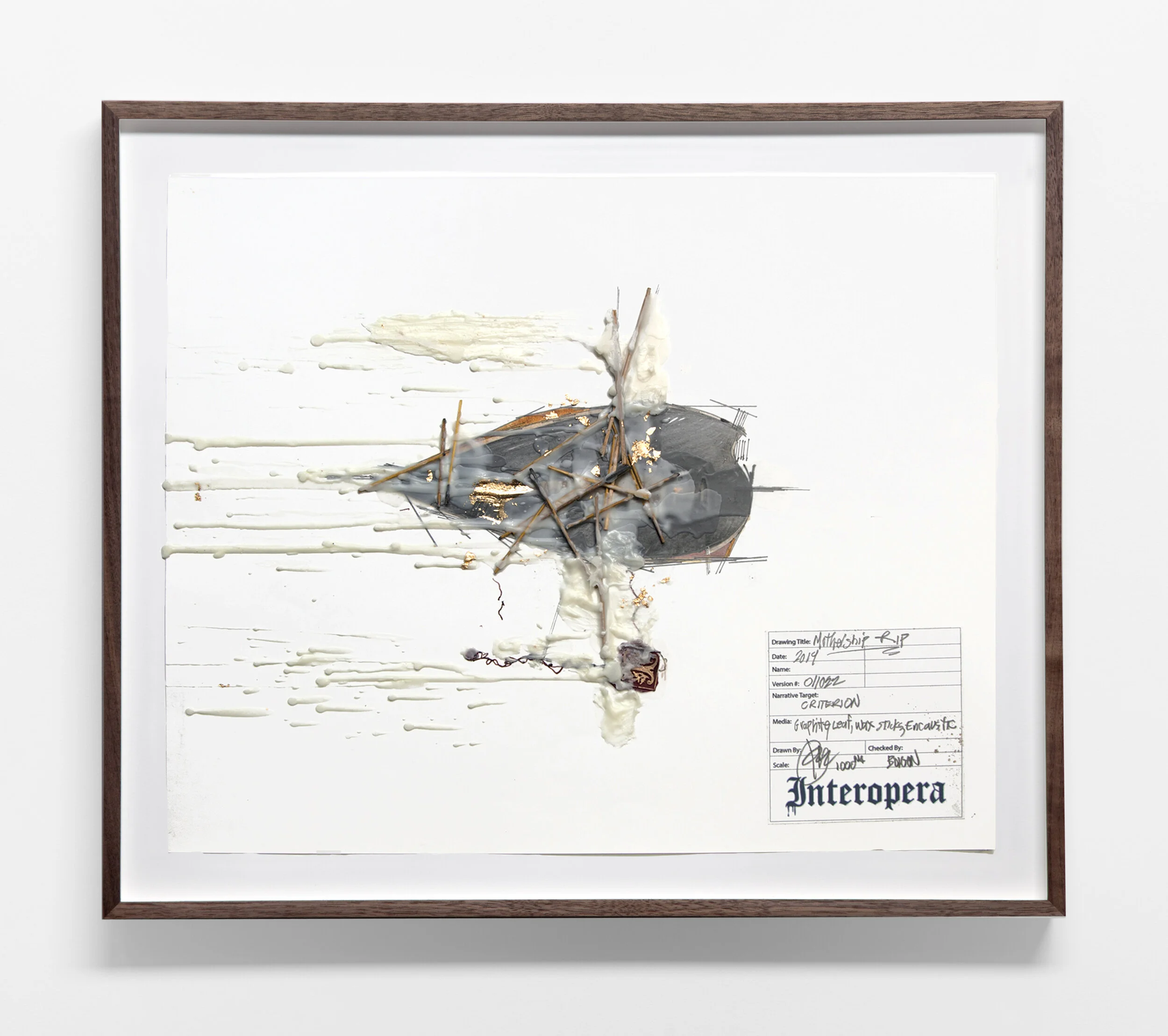 Mothership Rip 2019 ink and mixed media on archival paper 14 x 17 inches
