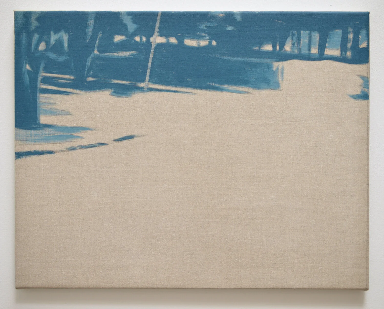 Roundabout (mirrored hedge fragment) 2018 acrylic on linen on panel 18 x 23 inches