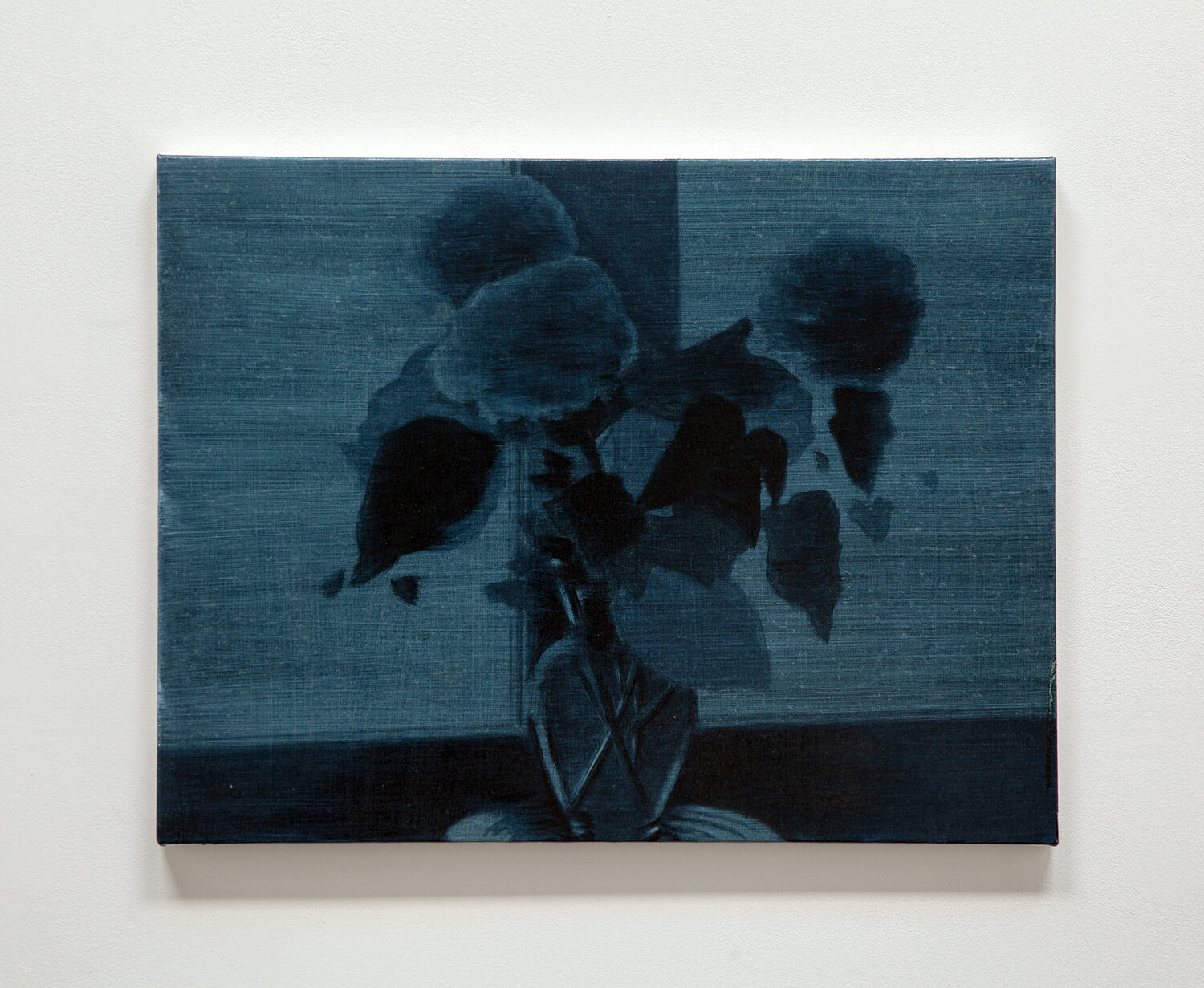   Bouquet Silhouette (dark blue)   2019 oil on canvas on panel 16 x 24 inches 