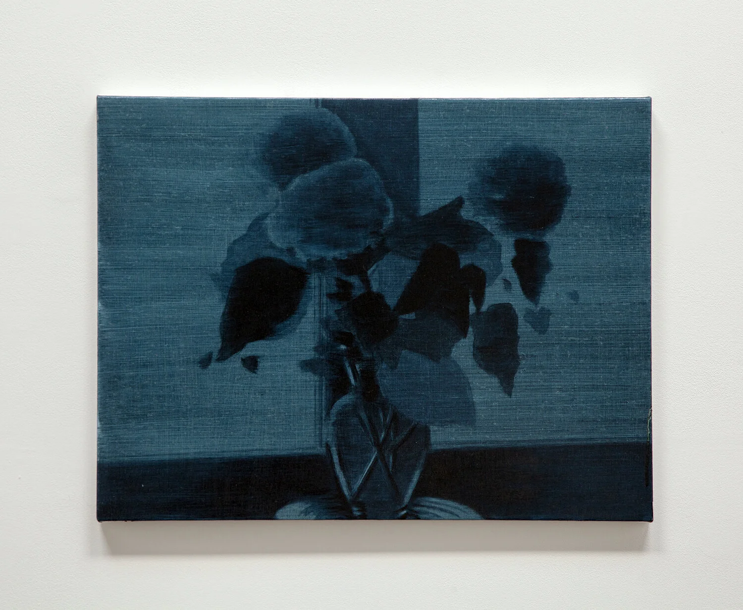 Bouquet Silhouette (dark blue) 2019 oil on canvas on panel 16 x 24 inches