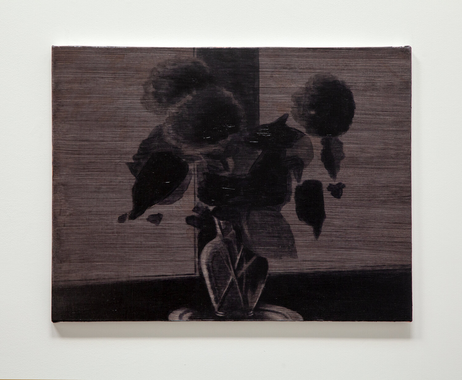   Bouquet Silhouette (dark burgundy)    2019 oil on canvas on panel 20 x 26.5 inches 