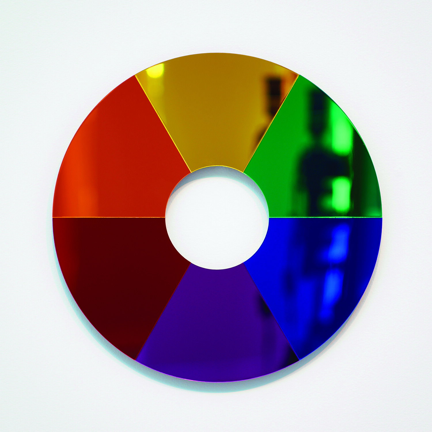   Colour Wheel  2016 coloured acrylic mirror, archival backing edition of 12 12 x 12 inches 