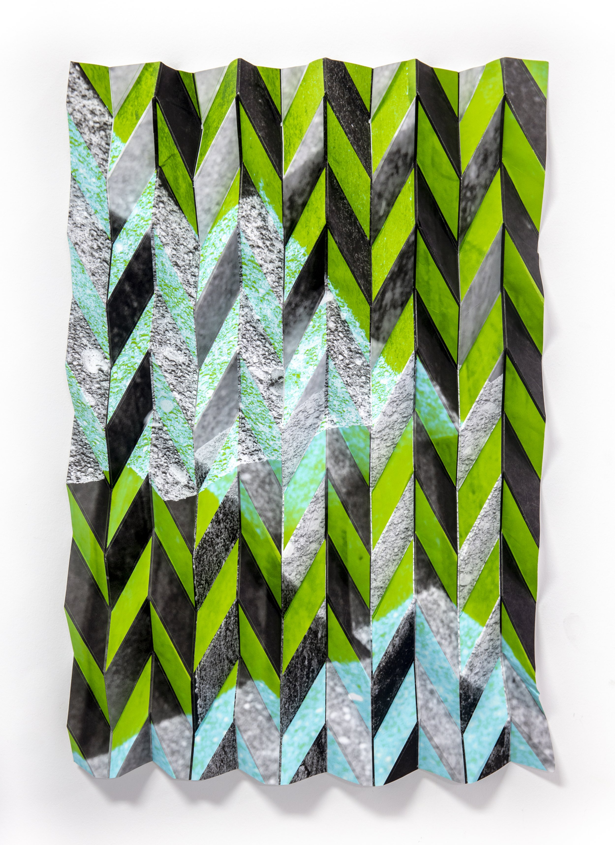   Tessellations (Miura 02 Green)   2019  folded archival pigment print edition of 5  26 x 22 inches 