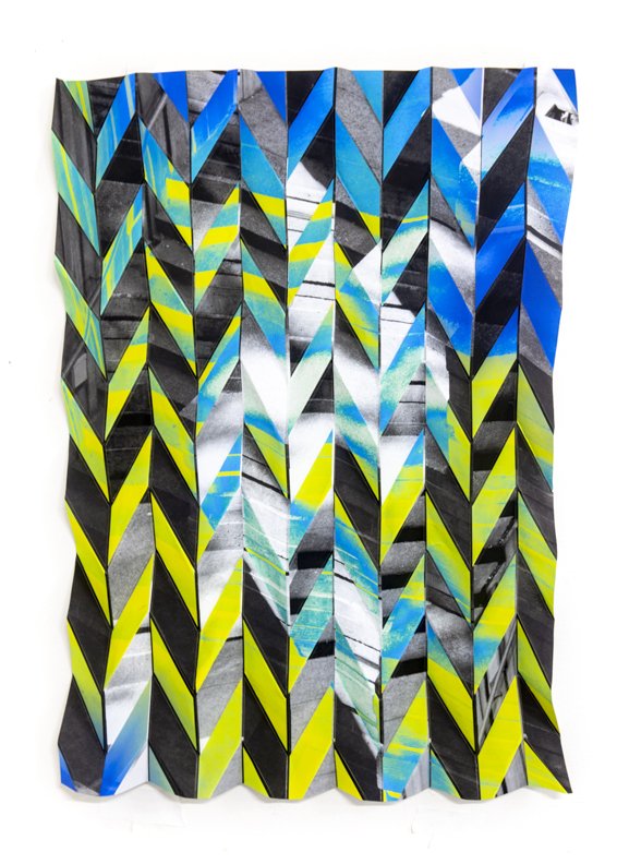   Tessellations (Miura 04 Blue)   2019  folded archival pigment print edition of 5  26 x 22 inches 