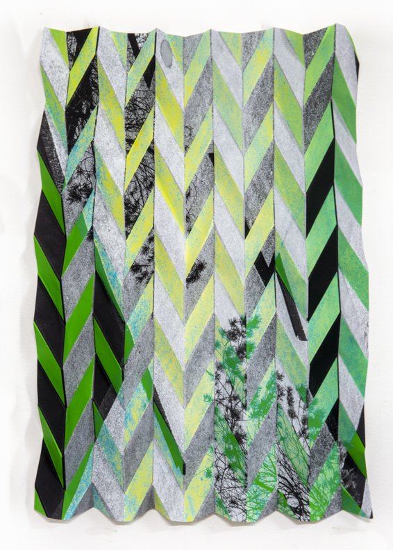   Tessellations (Miura 08 Forest Green)   2019  folded archival pigment print edition of 5  26 x 22 inches 