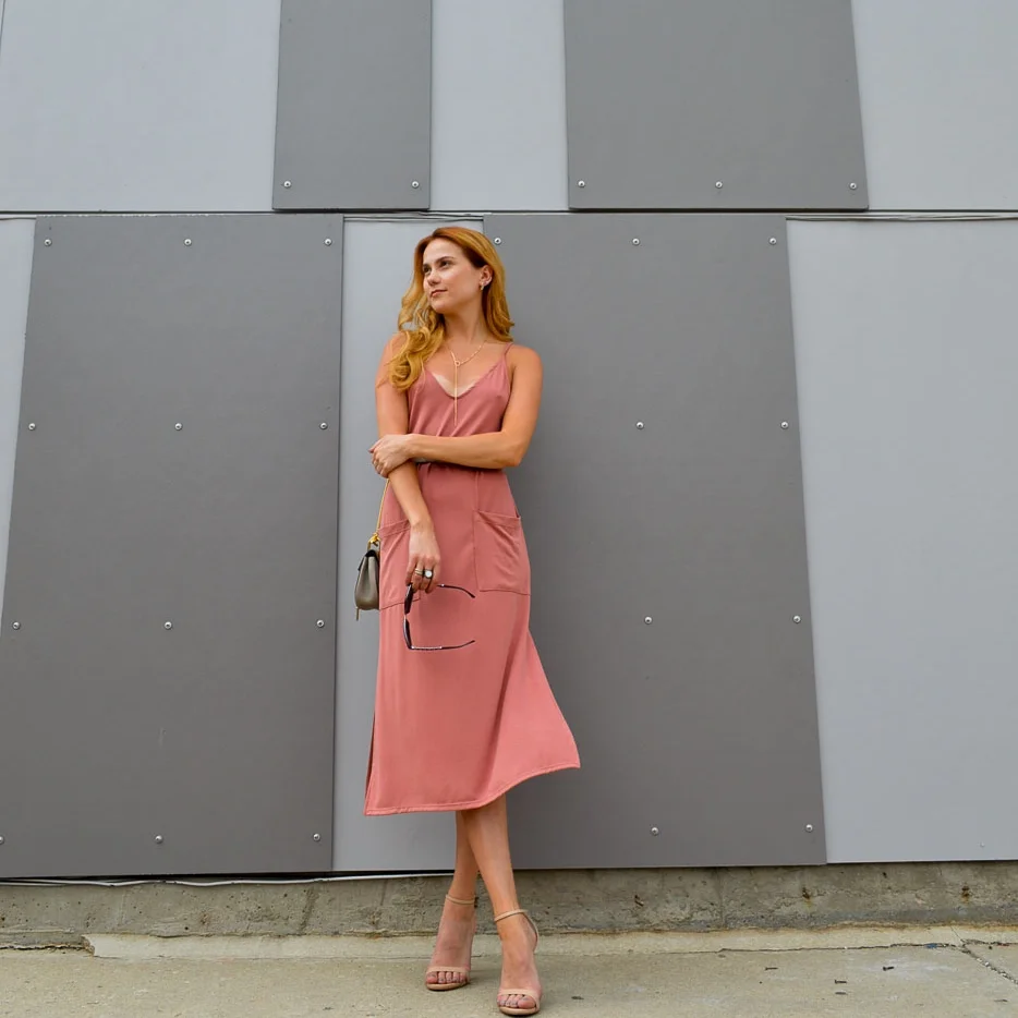 knee length dresses for ladies Valerie Midi Dress- Fuchsia L