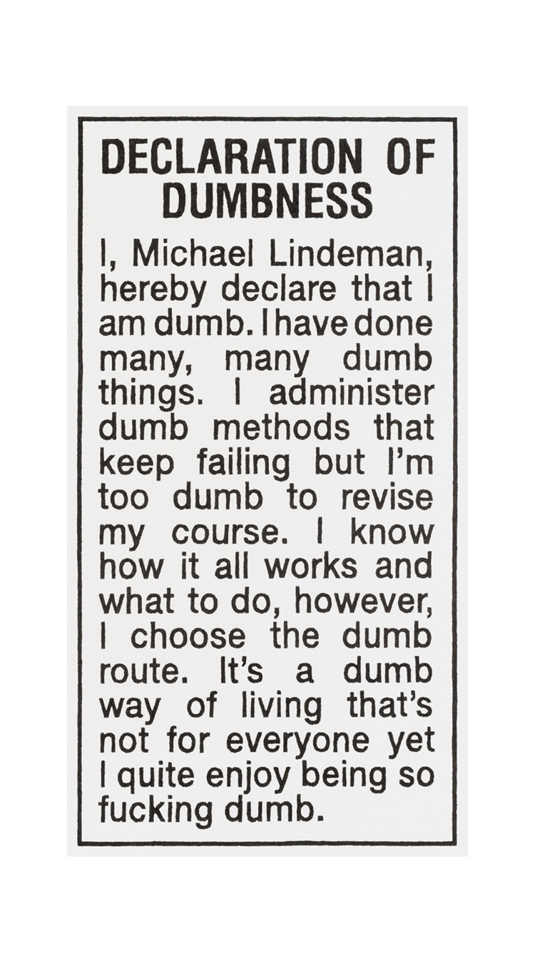 DECLARATION OF DUMBNESS 2019